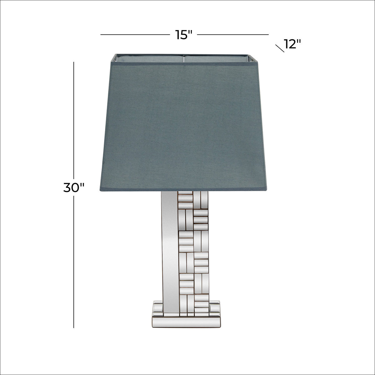 9th & Pike(R) Silver Glass Mirror Glam Table Lamp