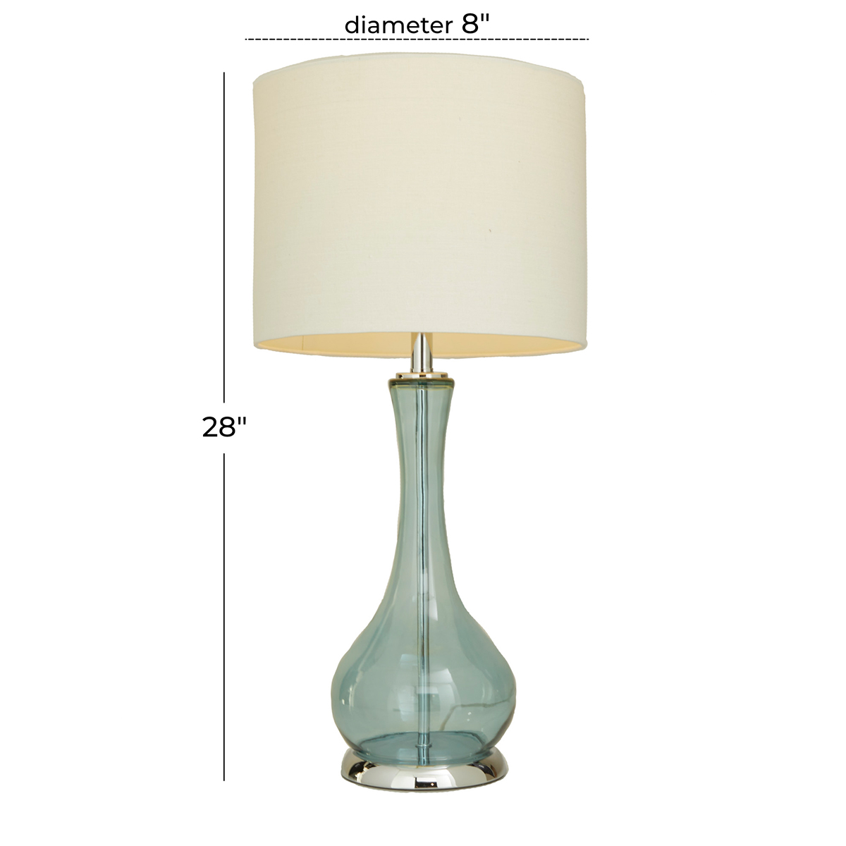 9th & Pike(R) Light Blue Glass Table Lamps - Set Of 2