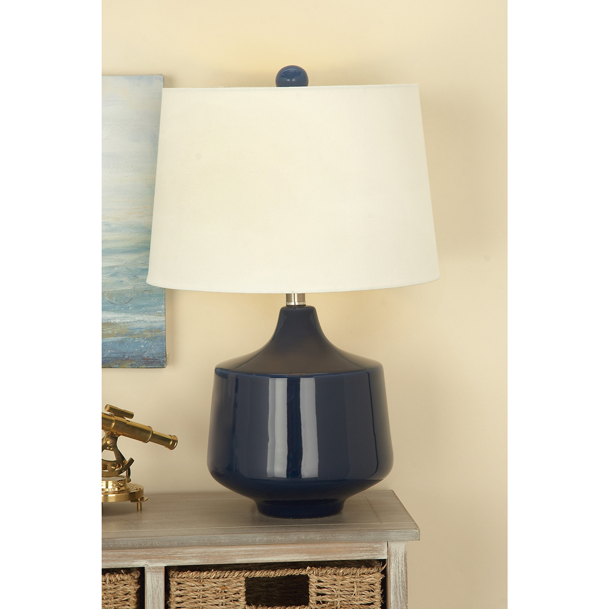 9th & Pike(R) Contemporary Blue Porcelain Table Lamps - Set Of 2