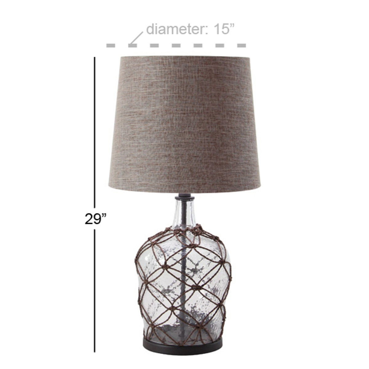 9th & Pike(R) Brown Glass Coastal Table Lamp