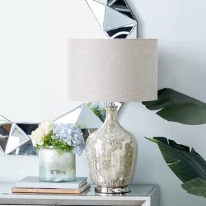 9th & Pike(R) Silver Glass Table Lamp with Linen Shade alternate view