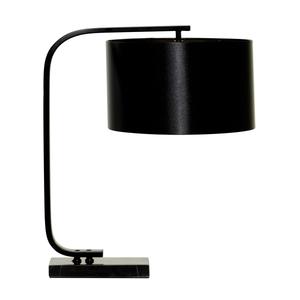 9th & Pike(R) Black Metal Traditional Table Lamp with Fabric Shade