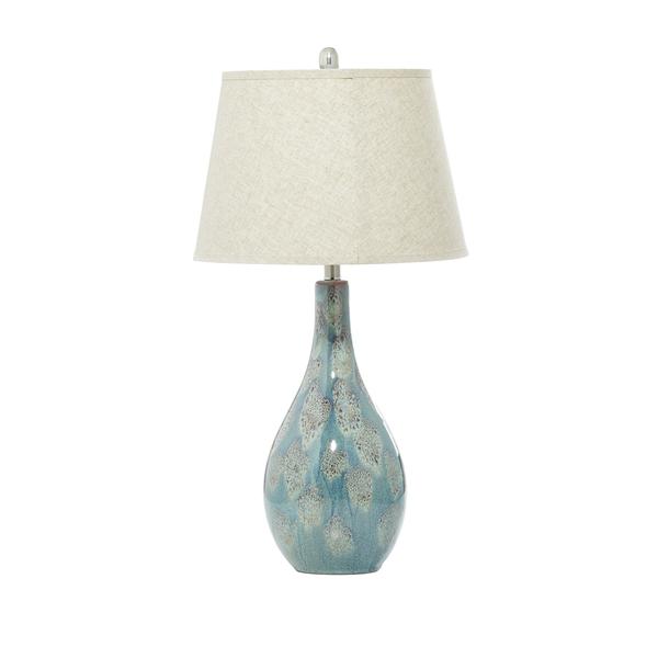 9th & Pike(R) Ceramic Round Blue Table Lamp - Set of 2