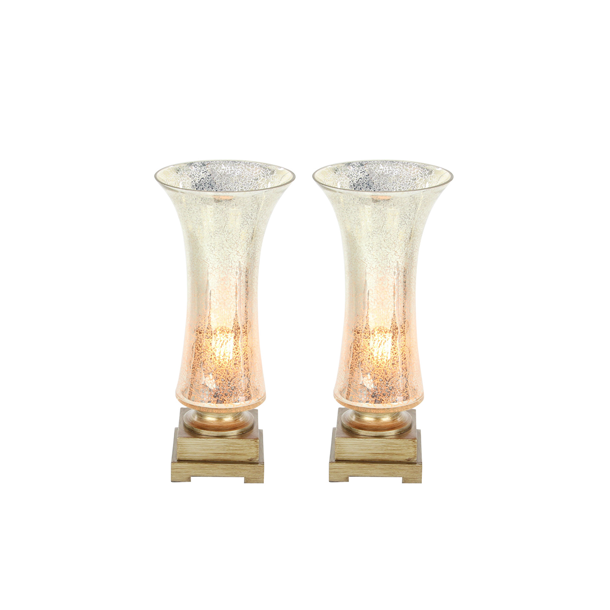 9th & Pike(R) Bell Shaped Glass Uplight - Set Of 2