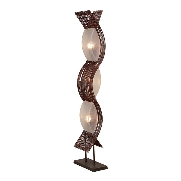 9th & Pike(R) Brown Bamboo Coastal Floor Lamp
