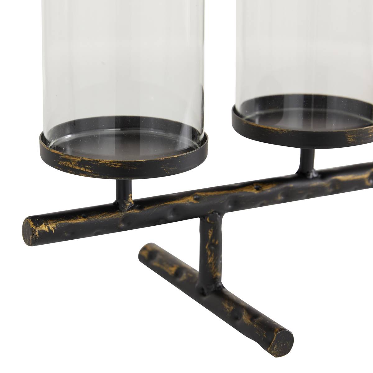 9th & Pike(R) Metal And Glass Contemporary Candlestick Holders