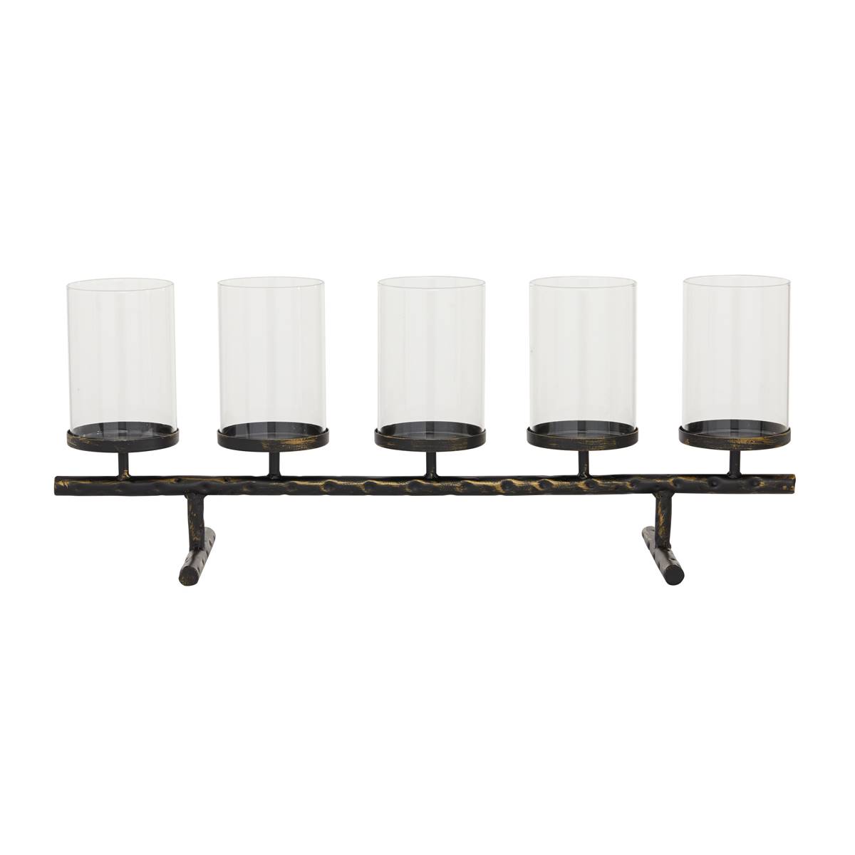 9th & Pike(R) Metal And Glass Contemporary Candlestick Holders