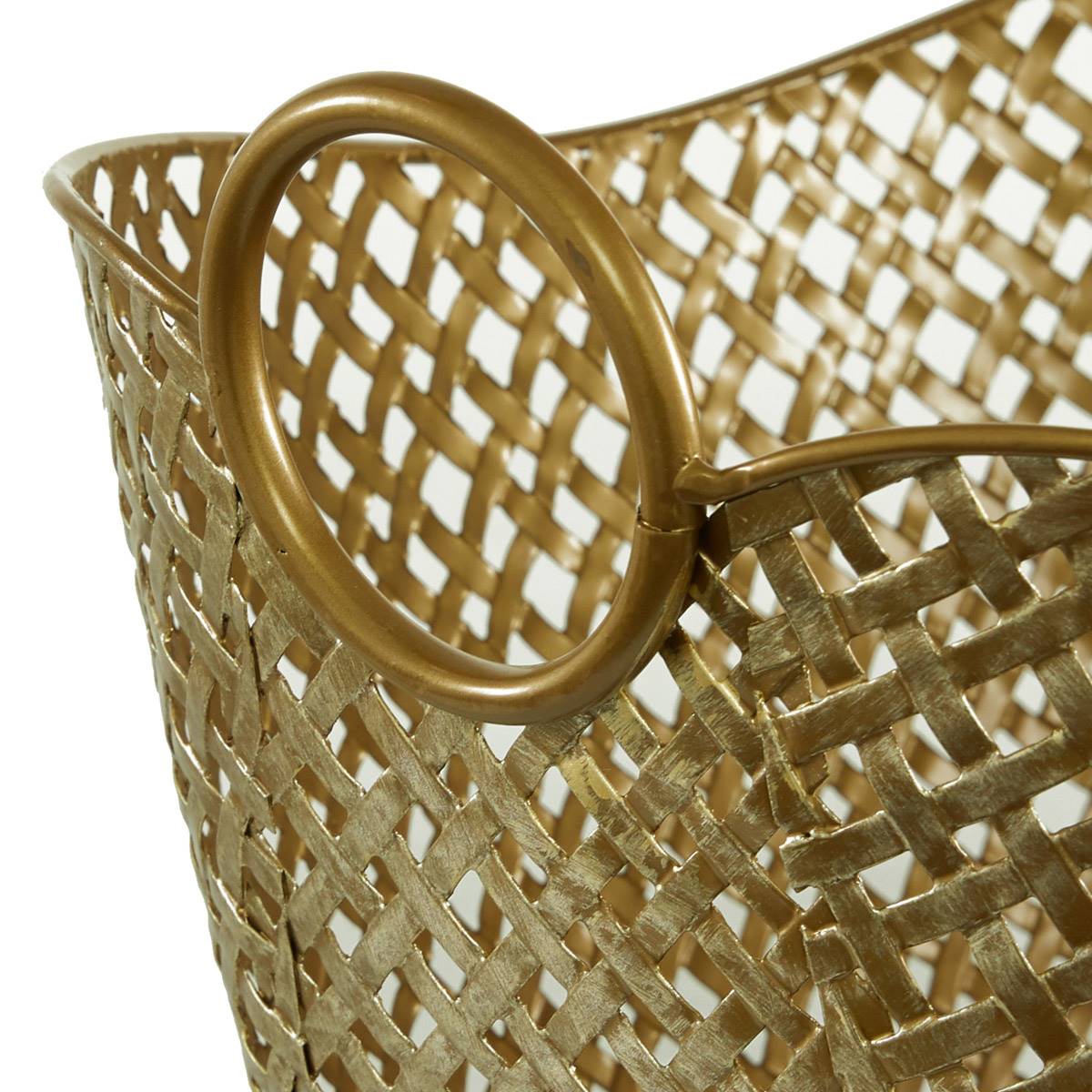 9th & Pike(R) Large Gold Metal Basket