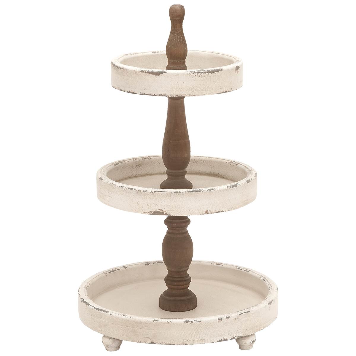 9th & Pike(R) 3 Tier White Round Events Serving Tray
