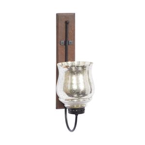 9th & Pike(R) Brown Mango Wood Traditional Fluted Wall Sconce