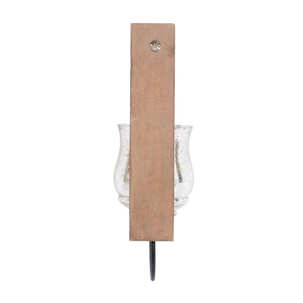 9th & Pike(R) Brown Mango Wood Traditional Fluted Wall Sconce alternate view
