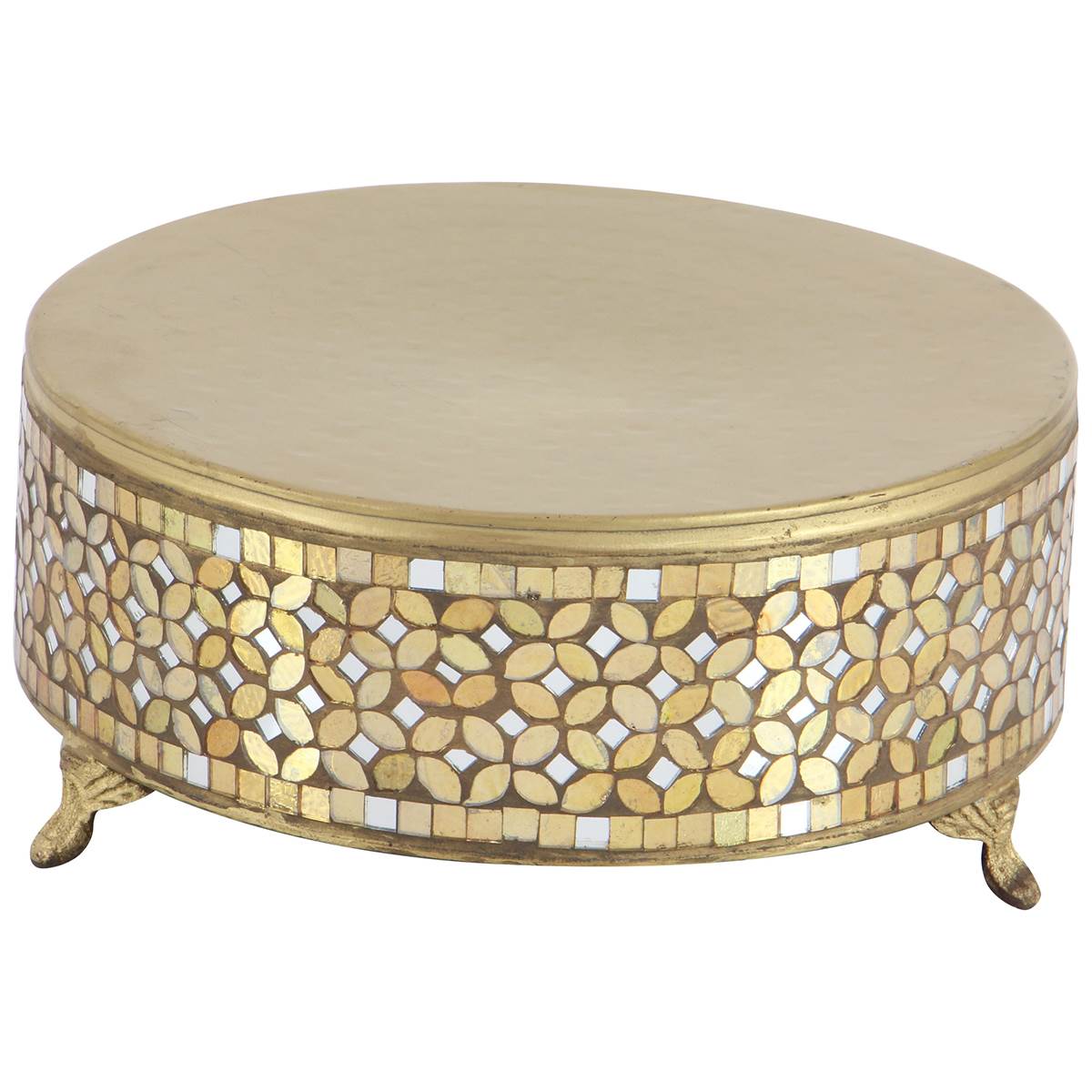 9th & Pike(R) Metal & Glass Mosaic Tiered Cake Stand
