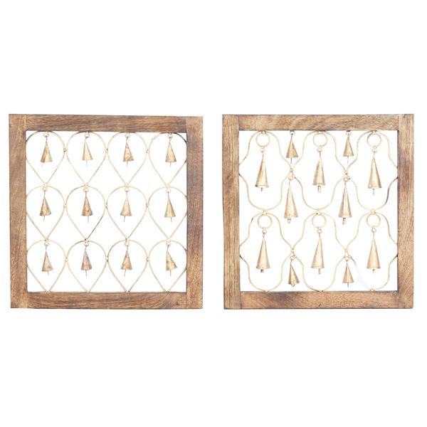 9th & Pike(R) Gold Hanging Bells Wall Decor - Set of 2