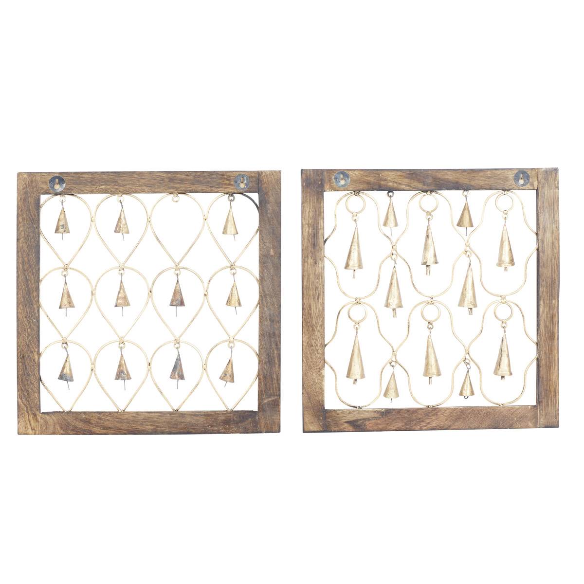 9th & Pike(R) Gold Hanging Bells Wall Decor - Set Of 2