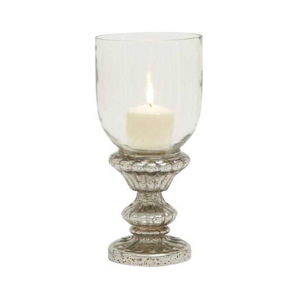 9th & Pike(R) Silver Traditional Glass Candle Holder