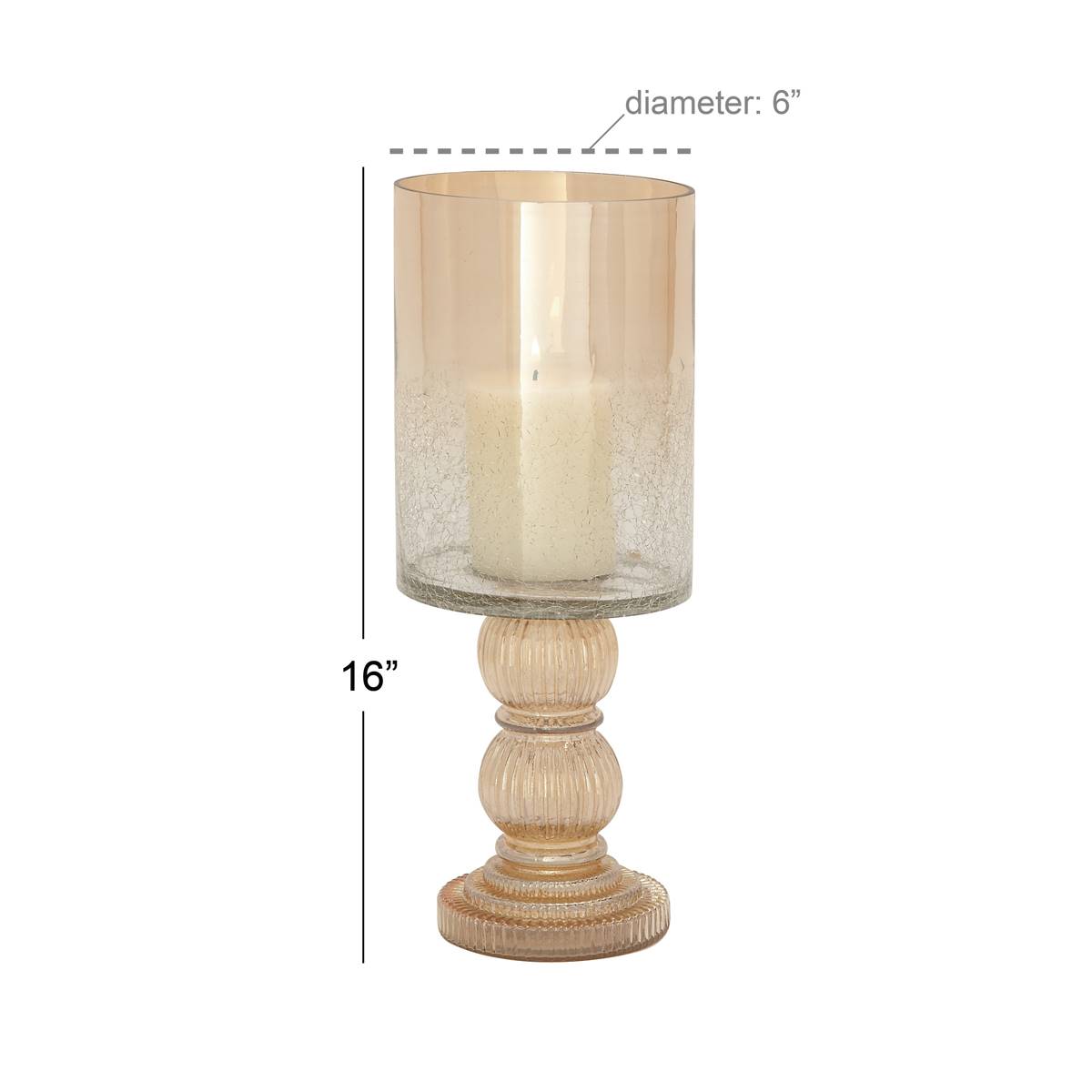 9th & Pike(R) Marigold Glass Traditional Candle Holder