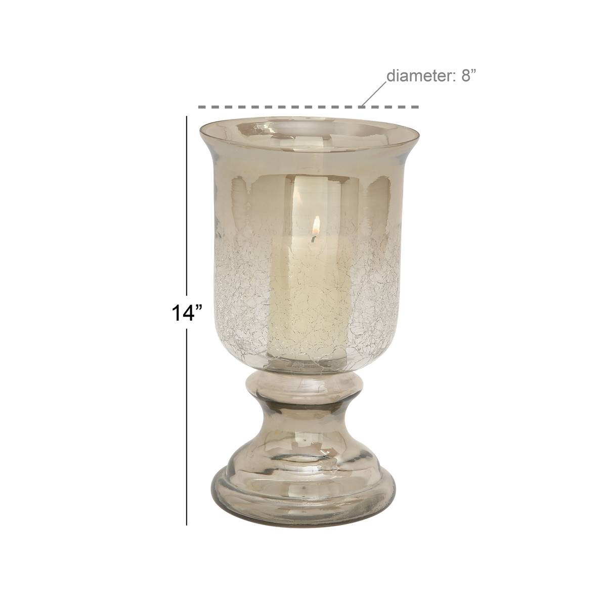 9th & Pike(R) Brown Glass Traditional Candle Holder - 14x8