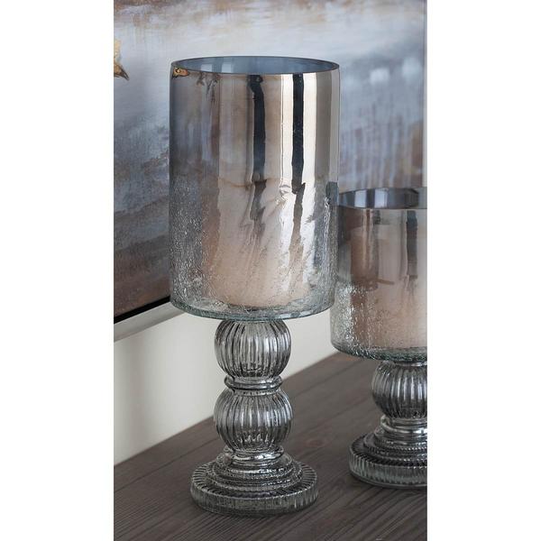 9th & Pike(R) Black Glass Traditional Candle Holder alternate view