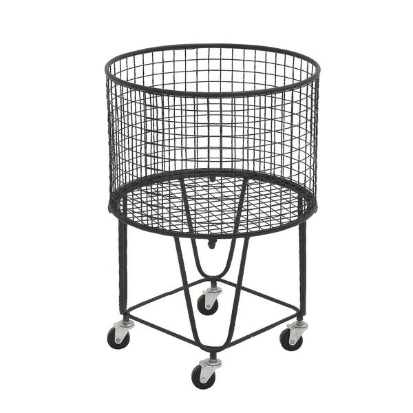 CosmoLiving by Cosmopolitan(tm) Black Industrial Metal Laundry Cart
