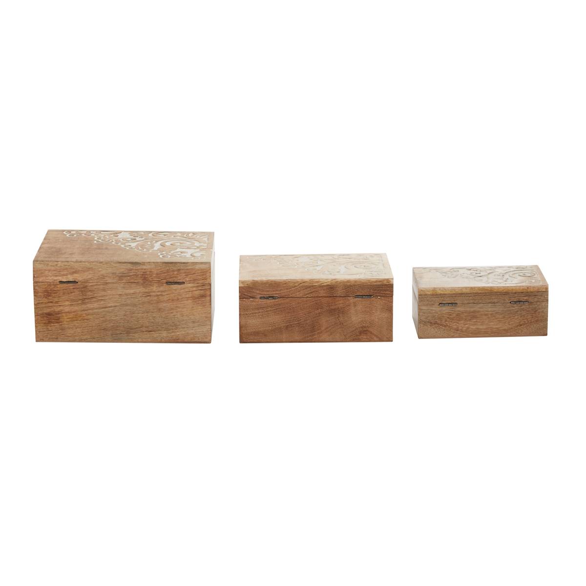 9th & Pike(R) Rectangular Wooden Storage Boxes - Set Of 3