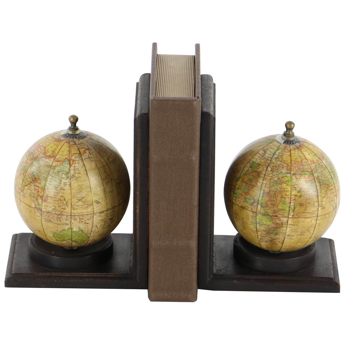 9th & Pike(R). 2pc. Wooden Globe Bookends
