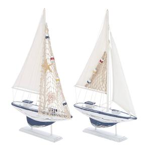 9th & Pike(R) Wooden Sailboat Sculpture Set Of 2