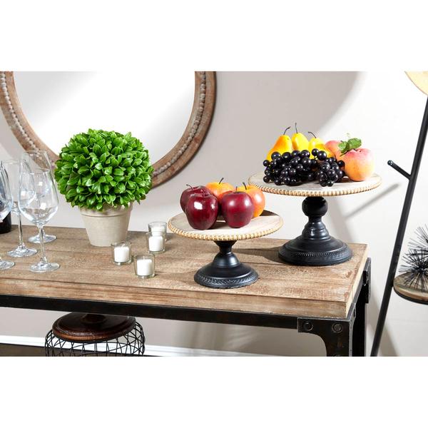 9th & Pike(R) Natural Wood Beaded Trim Trays - Set of 2 alternate view