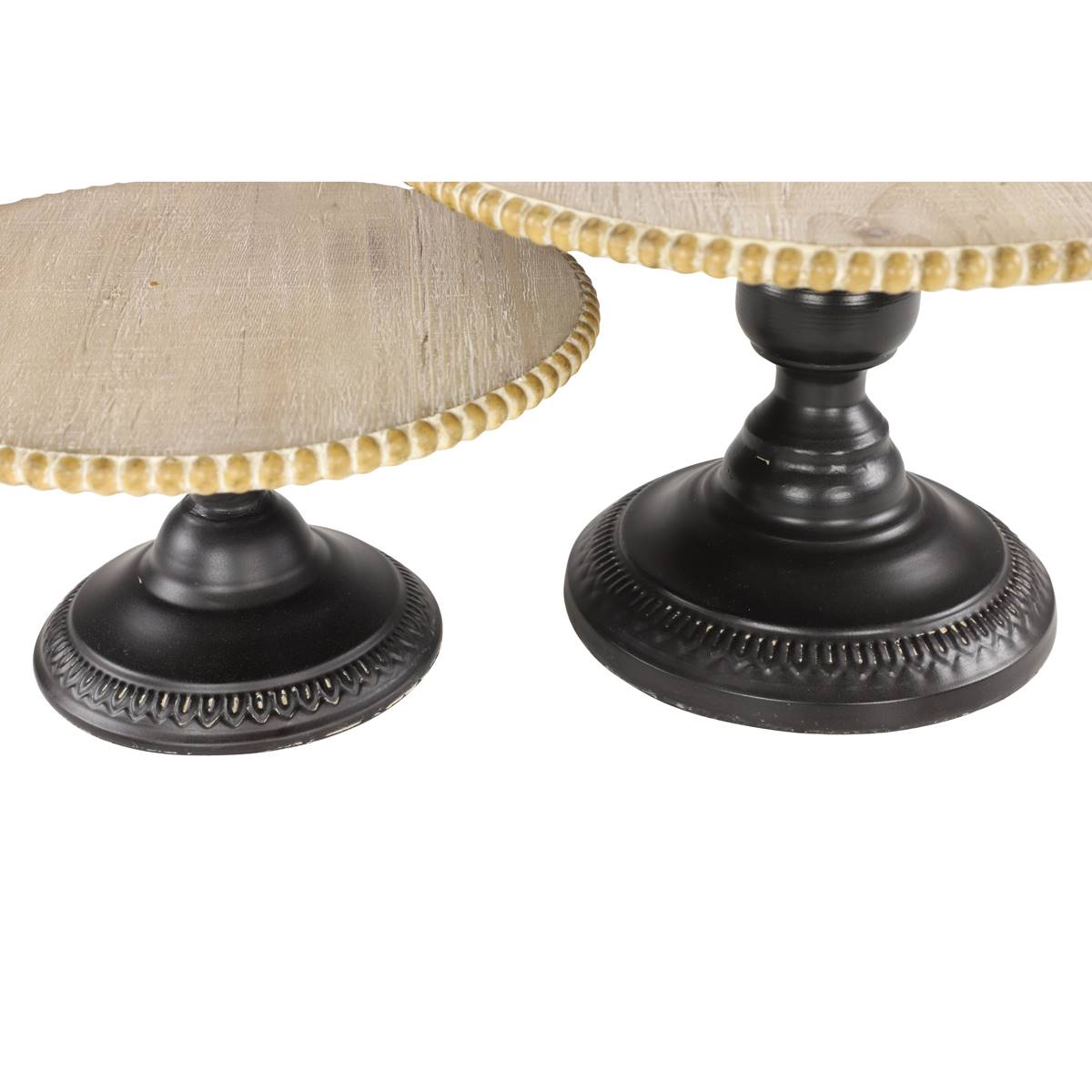 9th & Pike(R) Natural Wood Beaded Trim Trays - Set Of 2