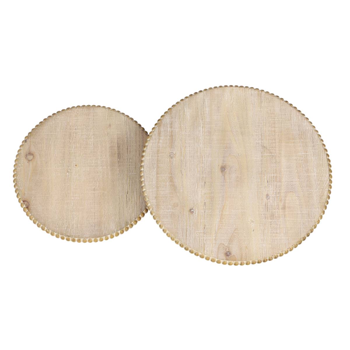 9th & Pike(R) Natural Wood Beaded Trim Trays - Set Of 2