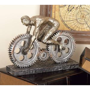 9th & Pike(R) Motorcycle Rider Sculpture alternate view