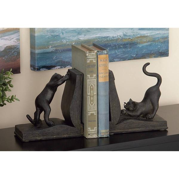 9th & Pike(R) Rustic Book and Cat Bookend Pair alternate view