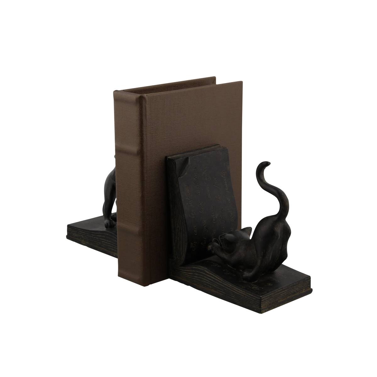 9th & Pike(R) Rustic Book And Cat Bookend Pair