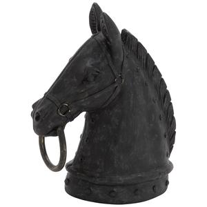 9th & Pike(R) Black Polystone Horse Head Sculpture