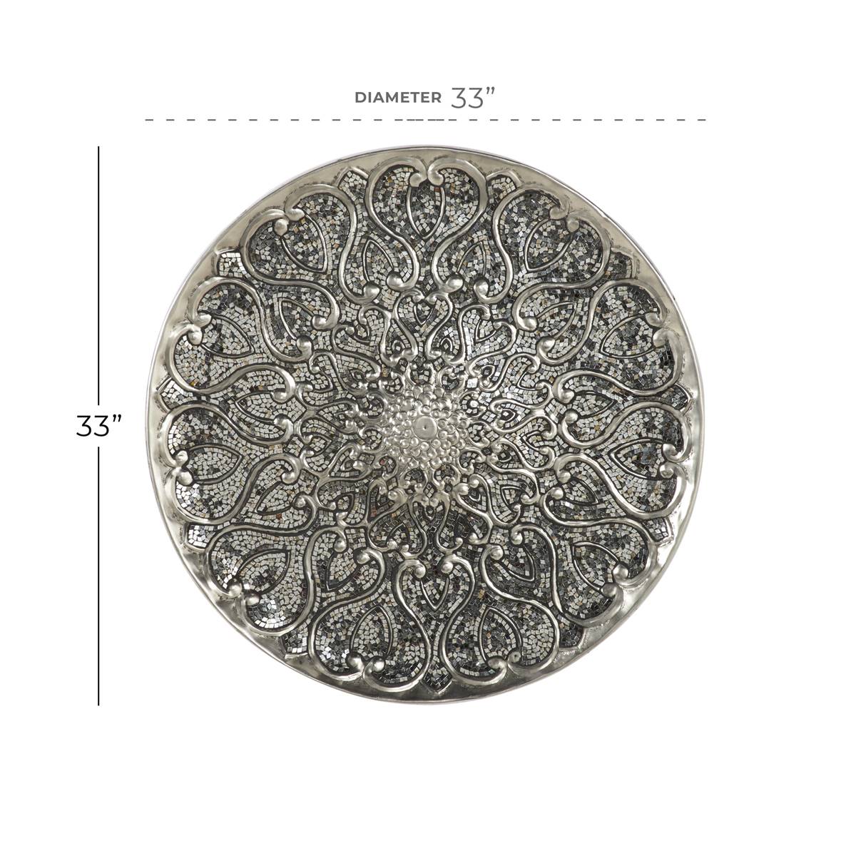 9th & Pike(R) Glam Ornamental Round Metallic Wall Decor