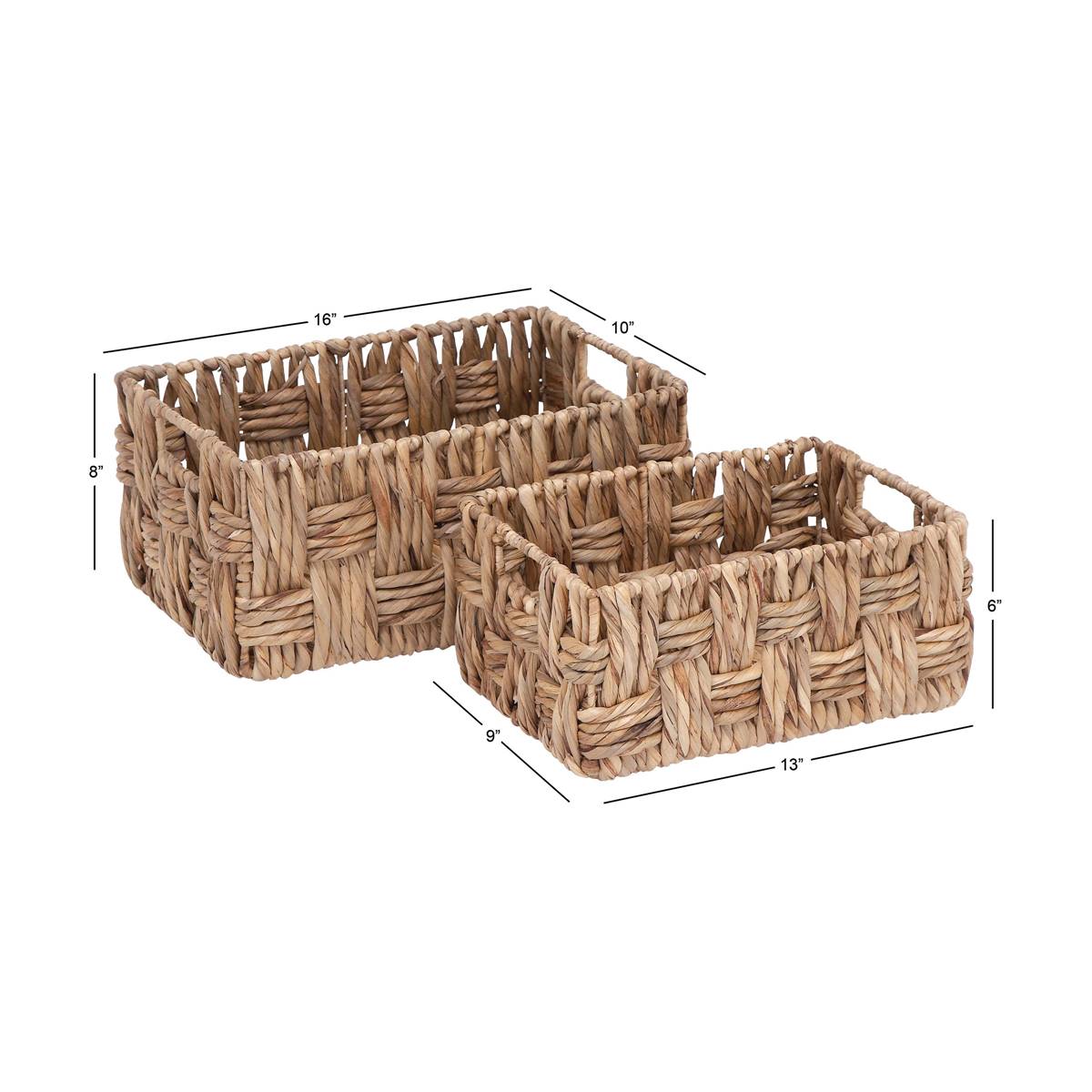 9th & Pike(R) Brown Wicker And Metal Baskets - Set Of 2