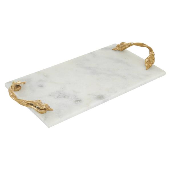 9th & Pike(R) Natural White Marble Serving Tray