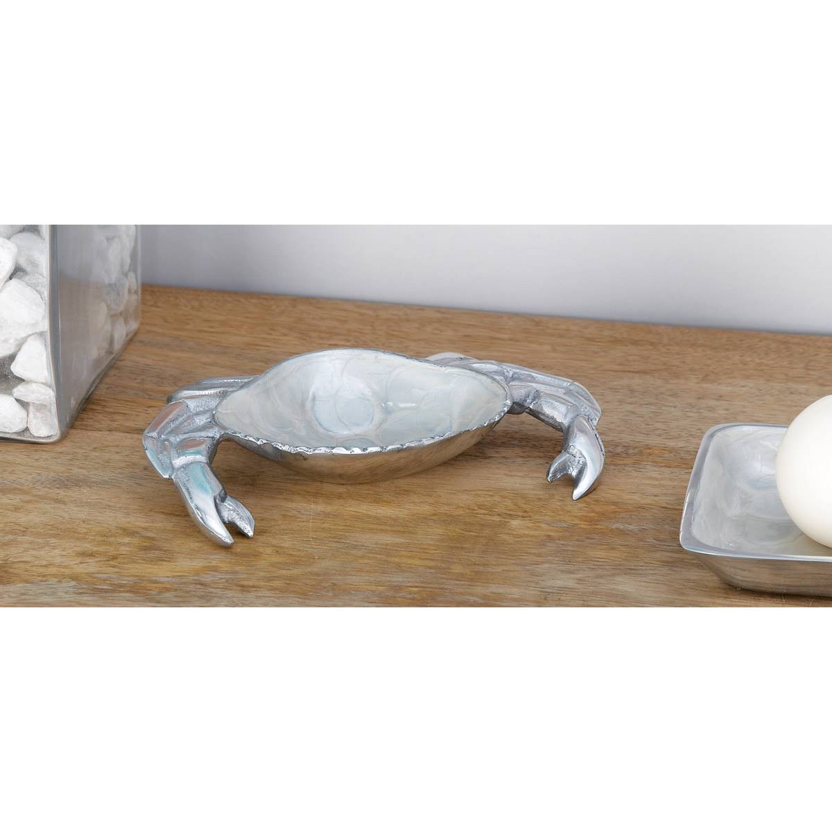 9th & Pike(R) Coastal Silver Aluminum Crab Serving Bowls