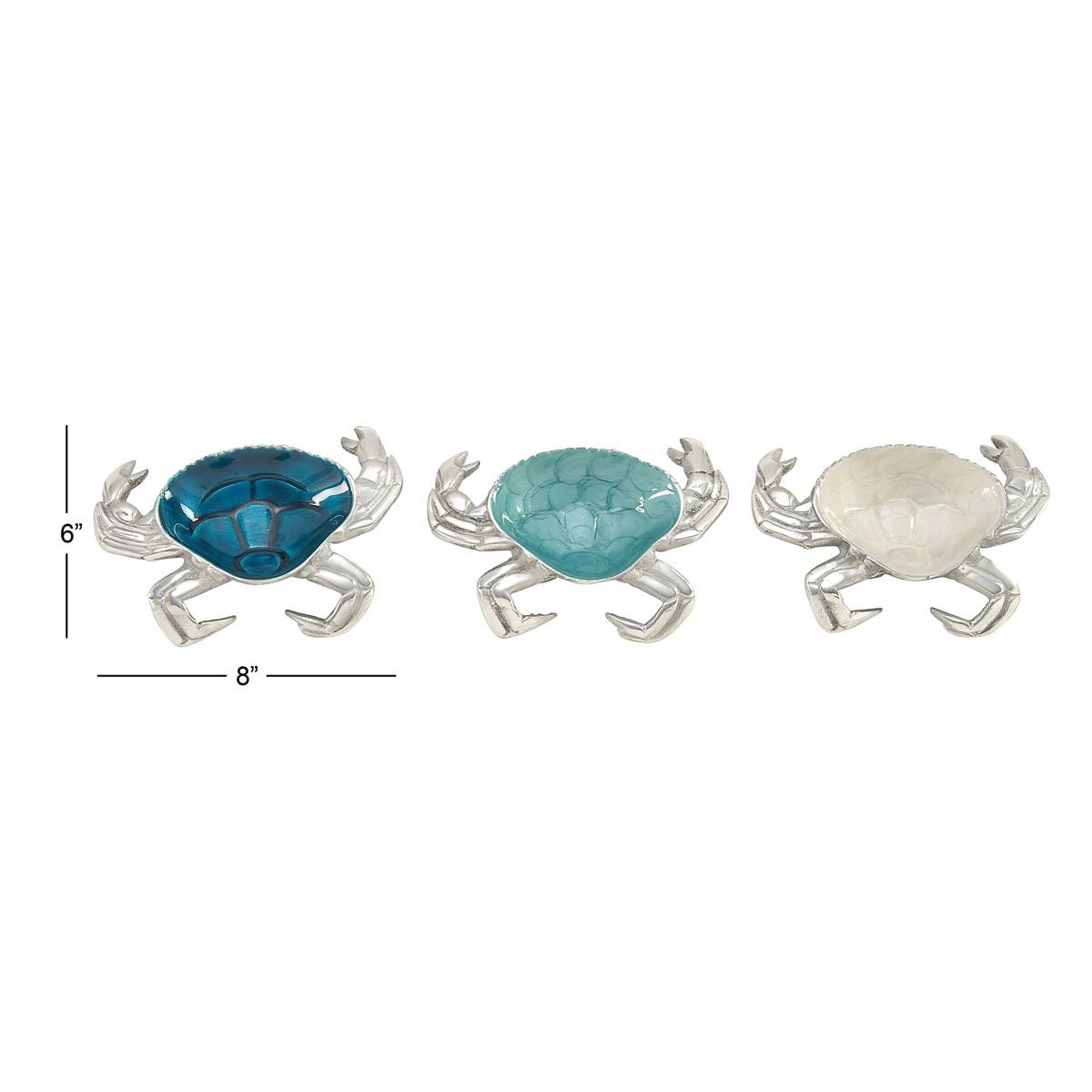 9th & Pike(R) Coastal Silver Aluminum Crab Serving Bowls