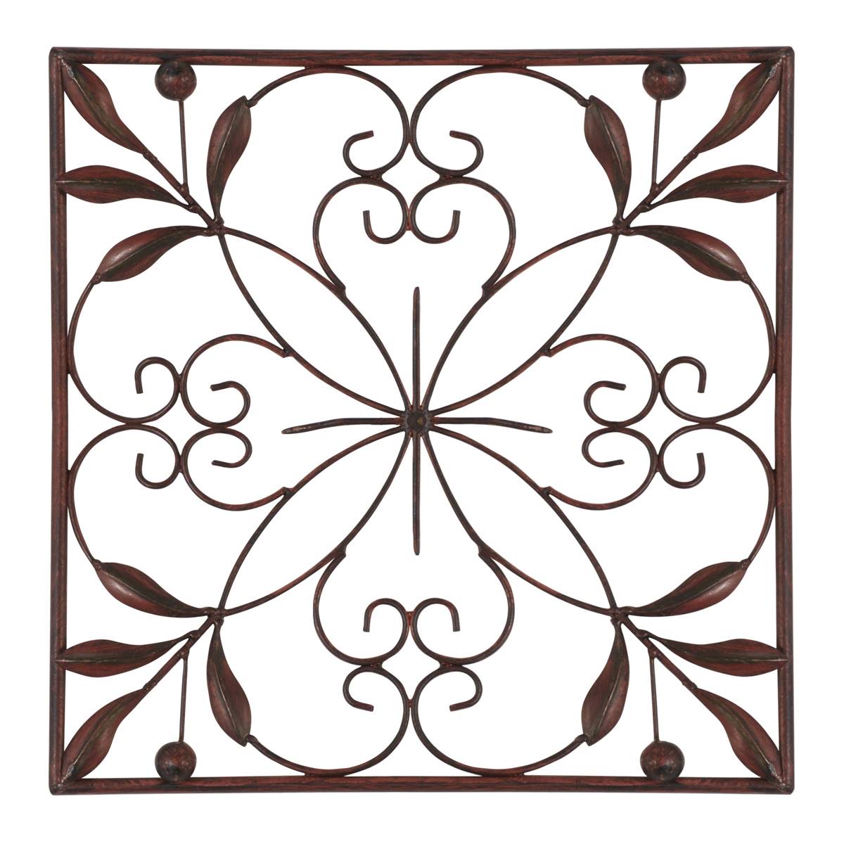 9th & Pike(R) Rustic Style Square Floral Wall Decor - Set Of 4