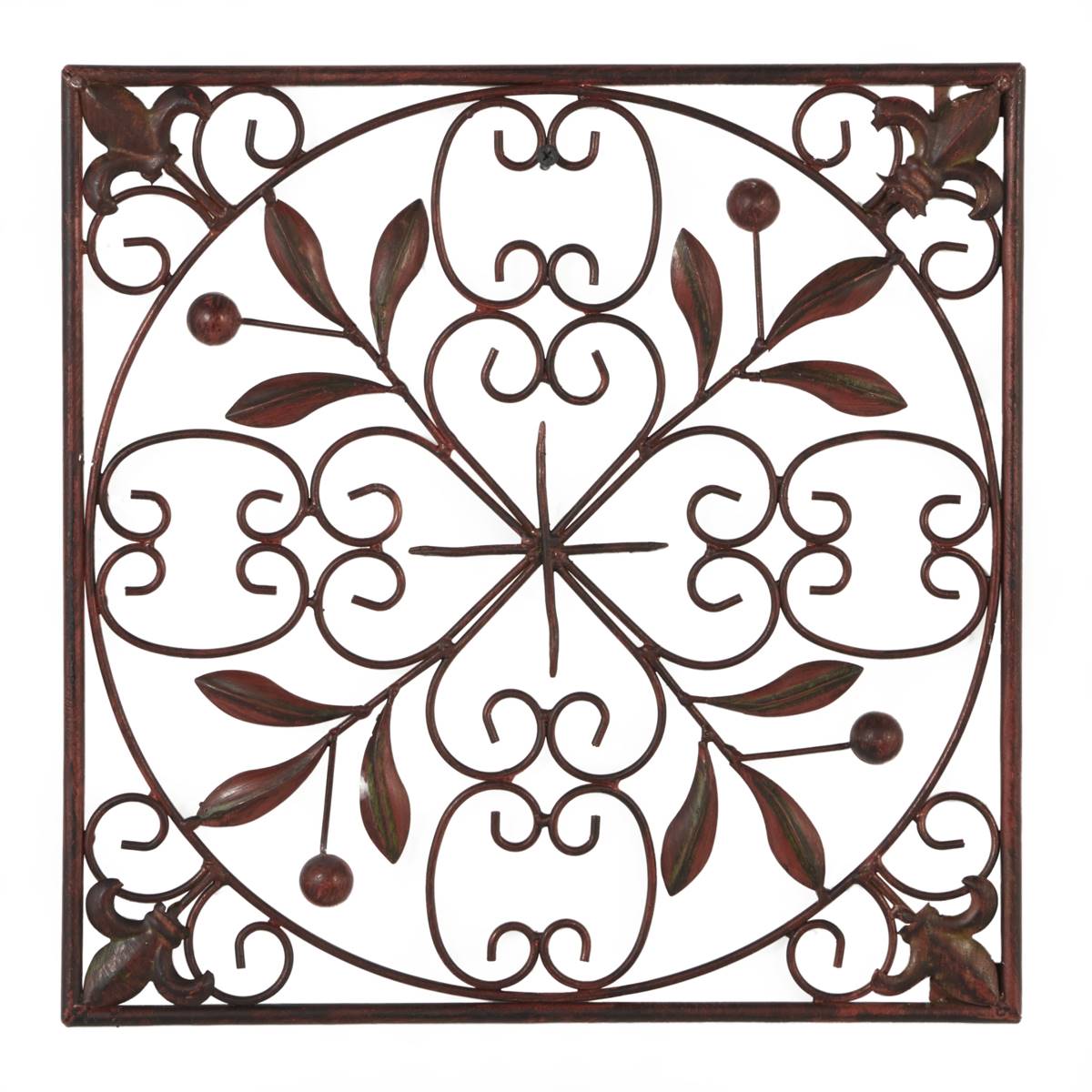 9th & Pike(R) Rustic Style Square Floral Wall Decor - Set Of 4