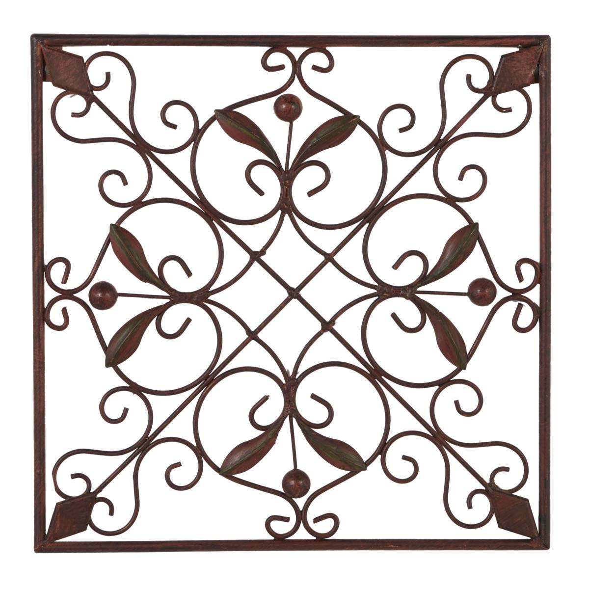 9th & Pike(R) Rustic Style Square Floral Wall Decor - Set Of 4