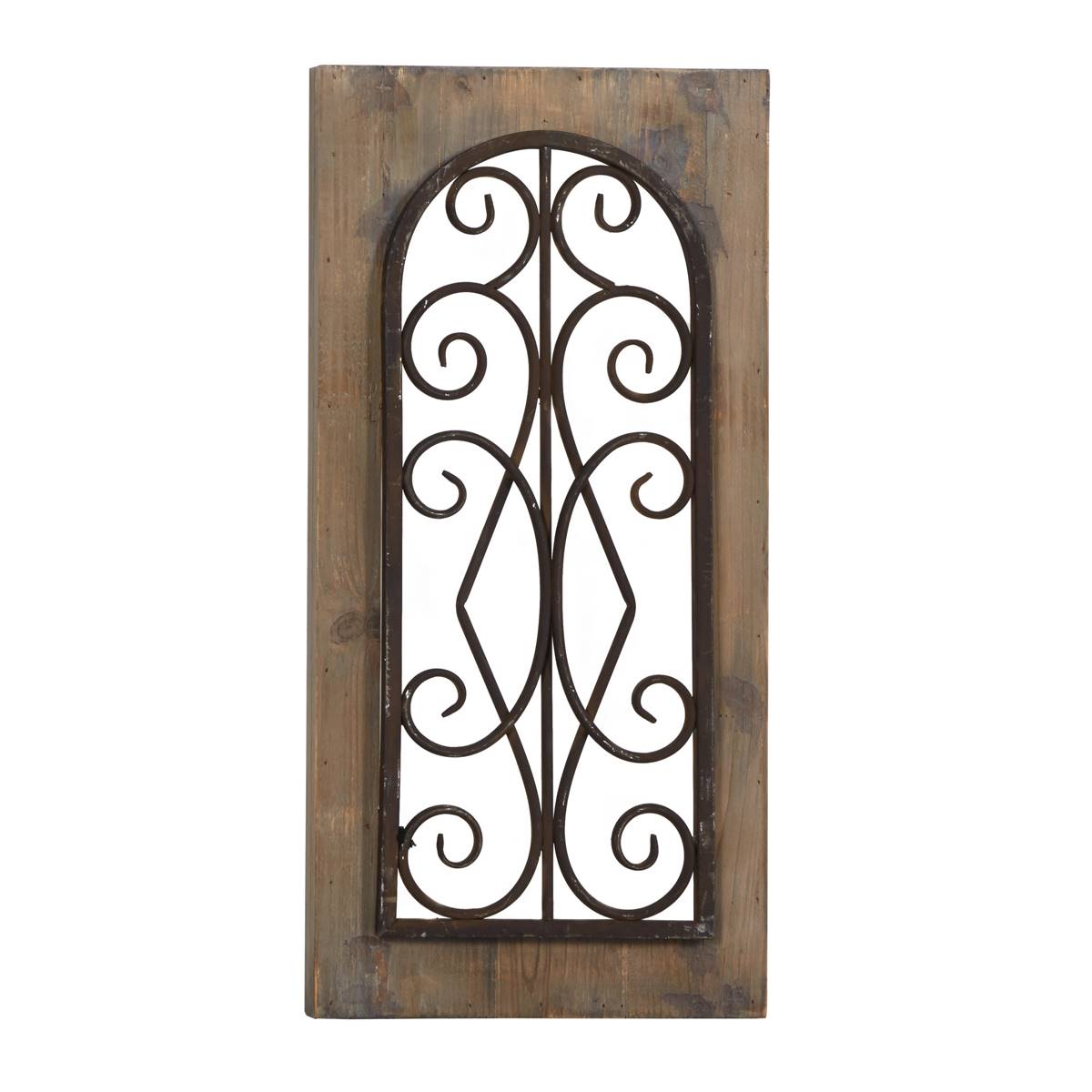 9th & Pike(R) Brown Rustic Ornamental Metal And Wood Wall Decor