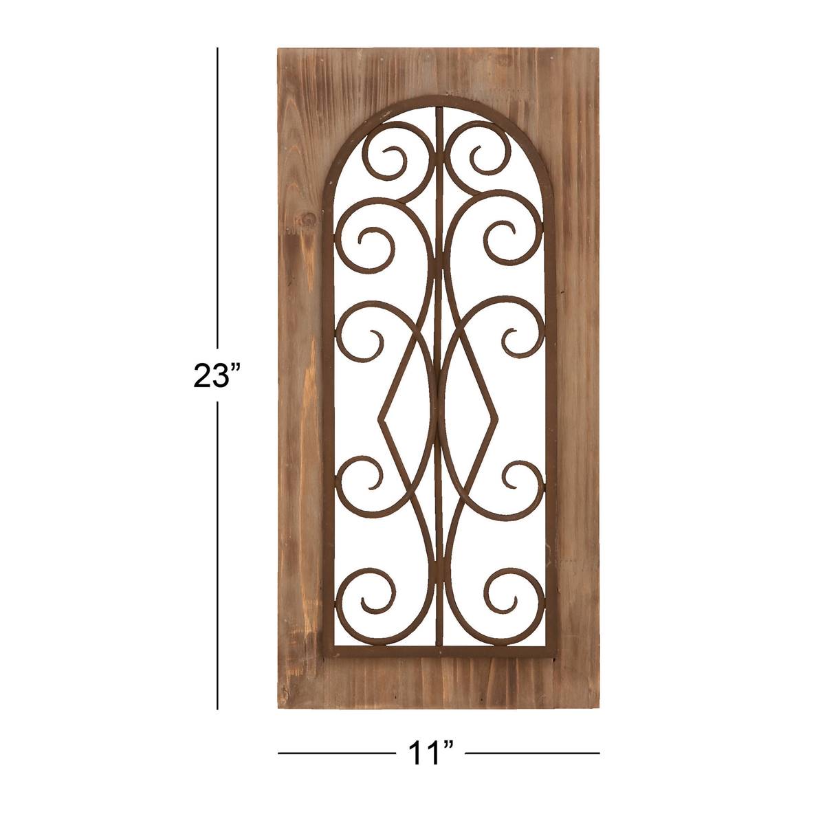 9th & Pike(R) Brown Rustic Ornamental Metal And Wood Wall Decor