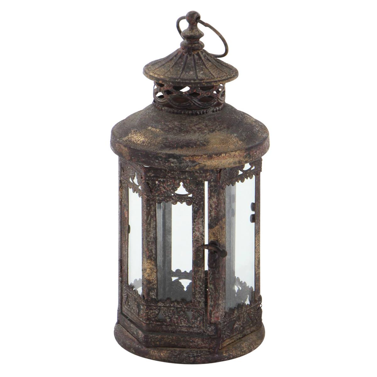 9th & Pike(R) Brown Iron Rustic Votive Candle Holder Lantern