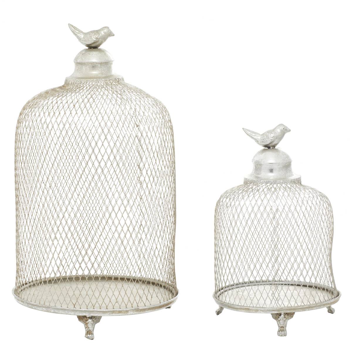 9th & Pike(R) Metal Cloche Candle Holder Lanterns - Set Of 2