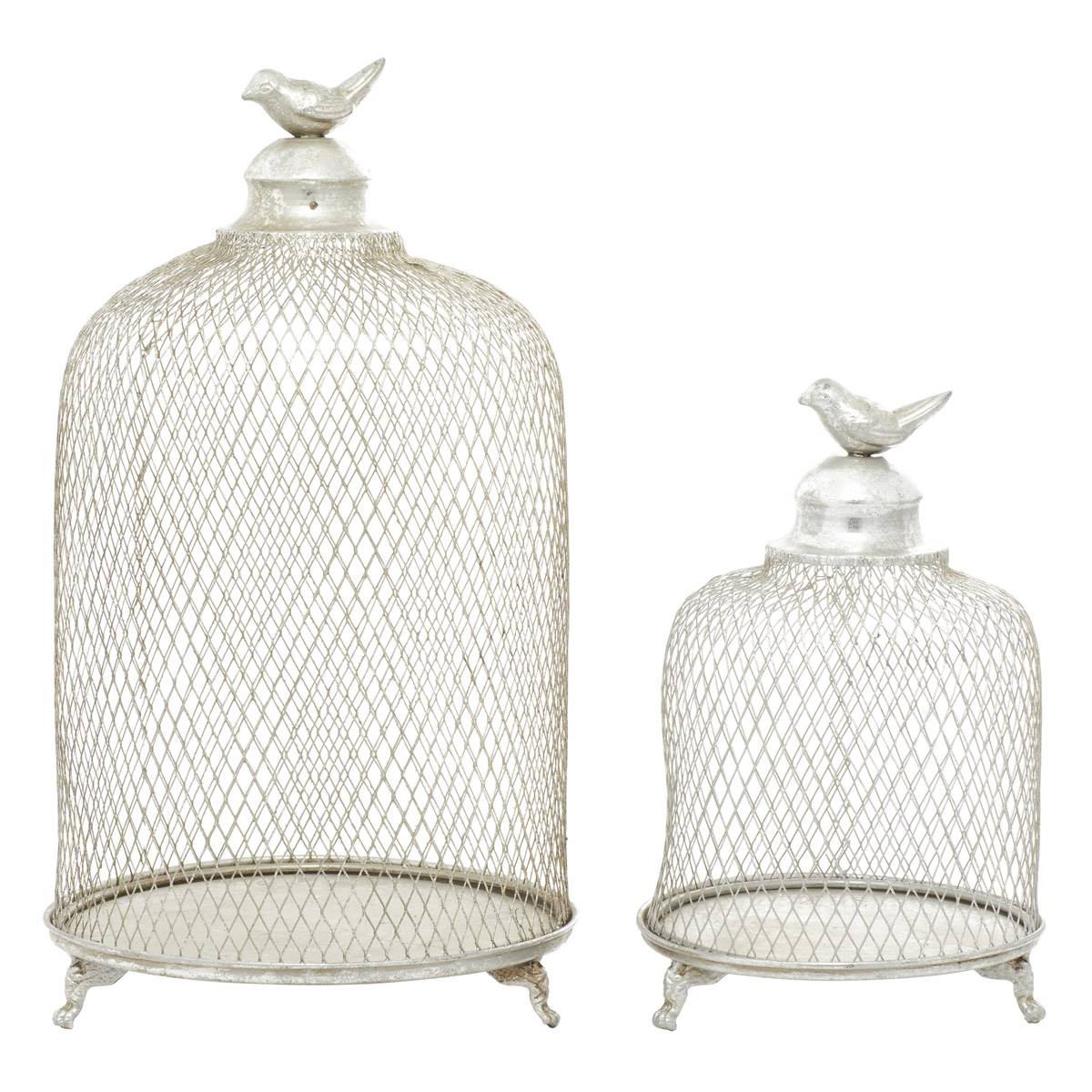 9th & Pike(R) Metal Cloche Candle Holder Lanterns - Set Of 2