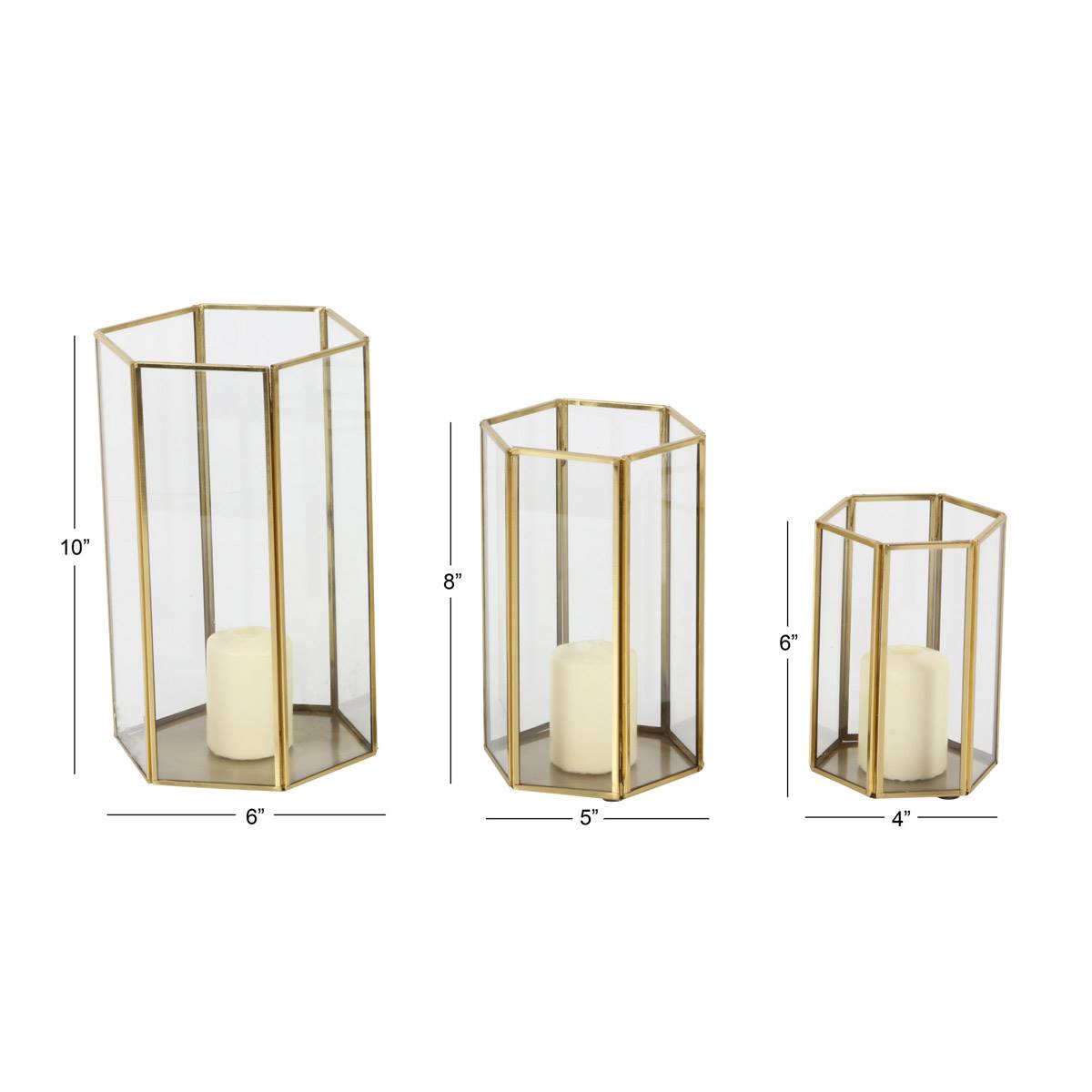 9th & Pike(R) Hurricane Candle Holders - Set Of 3