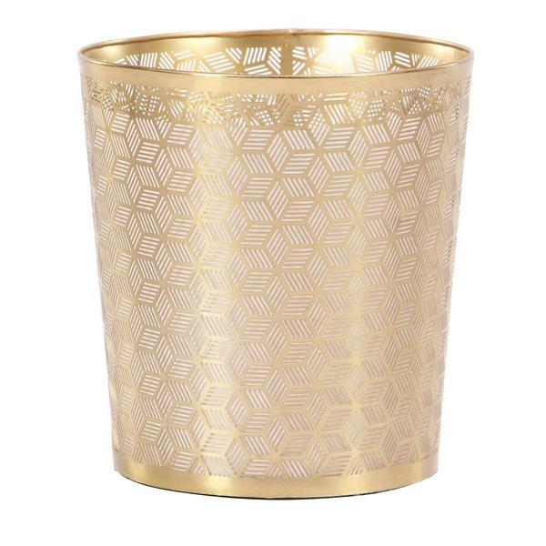9th & Pike(R) Glam Round Metal Waste Basket