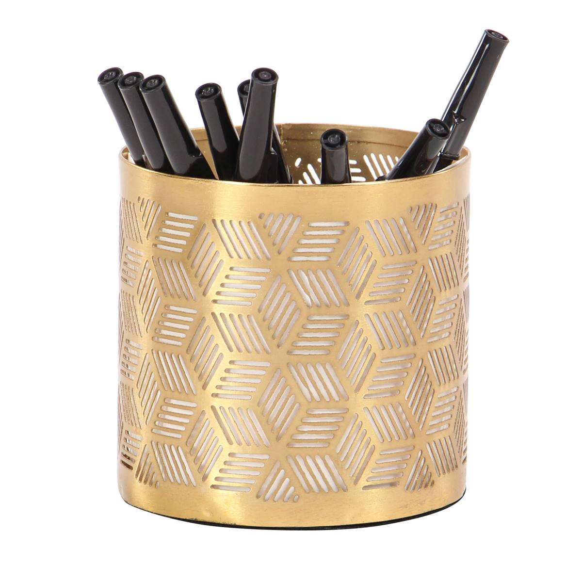 9th & Pike(R) Gold Iron Glam Geometric Pencil Holder