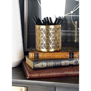 9th & Pike(R) Gold Iron Glam Geometric Pencil Holder alternate view